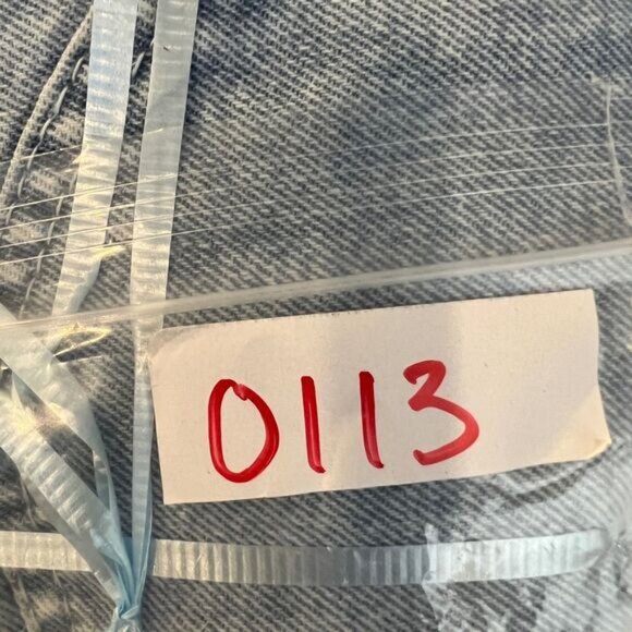 90s Y2K Style Women's Size Large Blue Jean Shorts Jorts Distressed Hem Mom - Picture 12 of 12